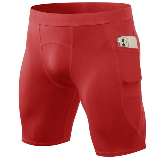 Pantalones cortos deportivos para hombre, ajustados, de secado rápido, para entrenamiento, con bolsillo, elásticos, transpirables, para correr y fitness
