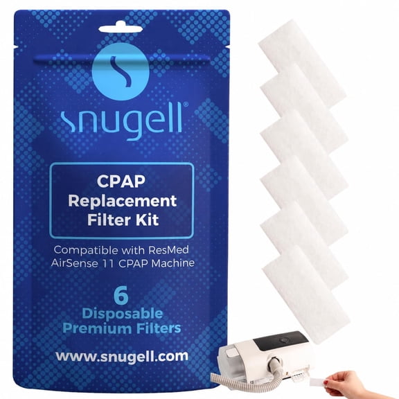 Snugell Disposible CPAP Filters, 6-Pack - Travel-Friendly - Provides Filtration for Clean and Purified Air