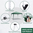 thumbnail image 3 of SamyoHome 10' x 10' Ez Pop up Anti Uv Patio Tent Folding Gazebo Backyard Canopy Green, 3 of 9