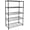 Black, variant on Simple Deluxe Heavy Duty 5-Shelf Shelving Unit with Wheel and Adjustable Feet, 29.92" D x 13.98" W x 62.99" H, Black