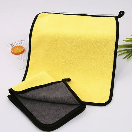 

Hwuxmo Coral Velvet Car Wash Towel Wholesale Absorbent Thickened Double-sided Two-color Rag Wipe Car Towel Special Cloth Clearance Yellow