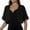 Black, variant on Women Shrug Soft Chiffon Open Front Sheer 3/4 Sleeve Bolero Cardigan for Evening Dress Black L