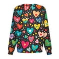 thumbnail image 4 of Valentine's Day Scrub Jacket for Women Snap Front Long Sleeve Nursing Uniform Cute Love Heart Graphic Workwear Jacket with Pockets 2026 Sky Blue XL, 4 of 4