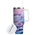 thumbnail image 2 of 40 oz Insulated Stainless Steel Tumbler Double Wall Stainless Steel Tumbler with 2-Way Drinking Whimsical Candyland Scene, 2 of 9