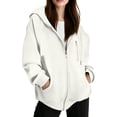 thumbnail image 6 of Enjoytime Womens Zip Up Hoodies Solid Color Long Sleeve Hooded Jacket 2026 Fall Winter Fleece Trendy Casual Sweatshirt, 6 of 8