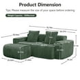 thumbnail image 4 of Newest Modern L-Shape Velvet Sectional Sofa with Ottoman & Throw Pillows for Small Living Room & Apartment, Green, 4 of 18