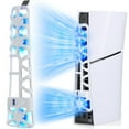 thumbnail image 1 of Ventilador de refrigeración para consola PS5 Slim Digital & Disc Edition, sistema de refrigeración silencioso con función de memoria y luz LED, con 3 ventiladores de alta velocidad y puerto USB 3.0, 1 of 7