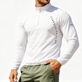 thumbnail image 3 of Sun Shirts for Men Long Sleeve UV Protection Tshirt Athletic Quarter Zip Pullover Stand Neck Quick Dry Lightweight Hiking Tops White XXS, 3 of 8