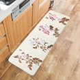 thumbnail image 5 of Vintage Flowers Kitchen Floor Mats, Autumn Retro Flower Butterfly 2 PCS Anti Fatigue Area Runner Rugs Set Stamp Beige Non-Slip Bathroom Comfort Standing Mat Home Decor, 5 of 6