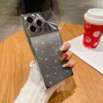 thumbnail image 2 of SaniMore for iPhone 14 Pro Max Case, Gradient Glitter Bling Paper Large Window Lens Protection Electroplated Frame Soft TPU Shockproof Anti-drop Slim Lightweight Fashion for Girls Women, Silver, 2 of 11