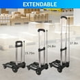 thumbnail image 4 of Folding Hand Truck, Lightweight Luggage Cart Foldable, Iron Tube Luggage  with 4 Rotate Wheels, Pull Rod,  for Moving Travel Shopping Airport Office, 4 of 7