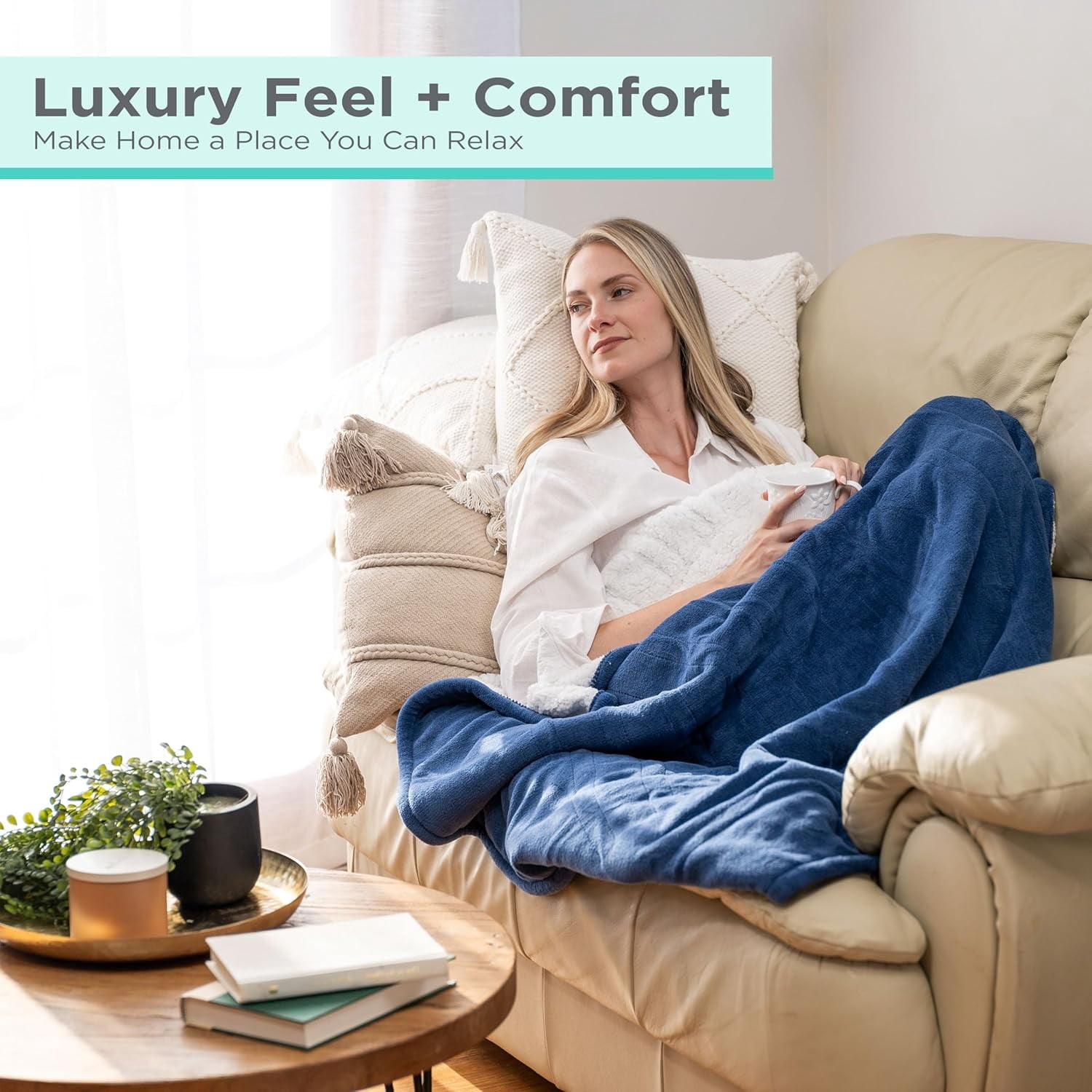 BLACK+DECKER Heated Blanket Electric Throw, 4 Heating Levels, 3H Timer, Auto Shutoff, 50x60 inches, Faux Shearling, Grey