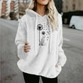 thumbnail image 2 of Riecok Hoodies for Women Hooded Drawstring Tops Cute Print Fleece Long Sleeve Blouses with Pockets Casual Dressy Clothes, 2 of 4