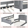 thumbnail image 4 of Bellemave Upholstered Twin Bed Frame, Twin Size Daybed Frame with Classic Stripe Shaped Headboard, Wood Twin Sofa Beds (Gray), 4 of 8