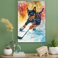 thumbnail image 2 of Manchester Terrier Dog Stretched Canvas Size 8x12 – Ice Hockey Canvas Print of Funny Manchester Terrier Dog Wall Art, Ice Hockey Sports Wall Decor, Home Decor, Dog Lover, 2 of 5
