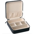 thumbnail image 1 of Colector organizador de gafas de sol de viaje con 3 ranuras - Caja de almacenamiento de joyas de cuero sintético Ormromra SNFLD60, 1 of 7