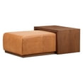 thumbnail image 6 of Poly and Bark Jarmo Leather Ottoman with Walnut Table, 6 of 10