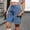 Blue, variant on Puntoco Cargo Denim Shorts for Women Knee Length 6 Pockets Elastic Waist Long Jorts for Summer Casual Pocket Jeans Pants Five Pant Light Blue XL(XL)