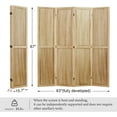 thumbnail image 6 of Pegboard Display, 5.6Ft Wooden Room Divider Folding Privacy Screens Portable Freestanding Wall Organizer for Retail Craft Art Display Board (4panels, Natural), 6 of 9