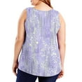 thumbnail image 5 of Plus Size Tank Tops for Women Sleeveless Round-neck Plus Summer Casual Printed Loose Camisoles Tank Purple XXL, 5 of 6