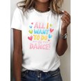 thumbnail image 6 of Women Crew Neck Graphic Print Short Sleeve Casual T-Shirt for Spring Summer, 6 of 6