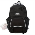thumbnail image 3 of 1pc Girls Primary School Junior High School Students Schoolabg, Fashion Double Shoulder Bag, Large-capacity Multi-pocket Simple Solid Color Trendy Backpack, Cute Rabbit Ears Shape Backpack With Cute Rabbit Pendant, 3 of 5