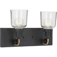 thumbnail image 3 of Progress Lighting Rushton 2-Light Wall Sconce, Brushed Nickel, Clear Glass Shades, 3 of 7