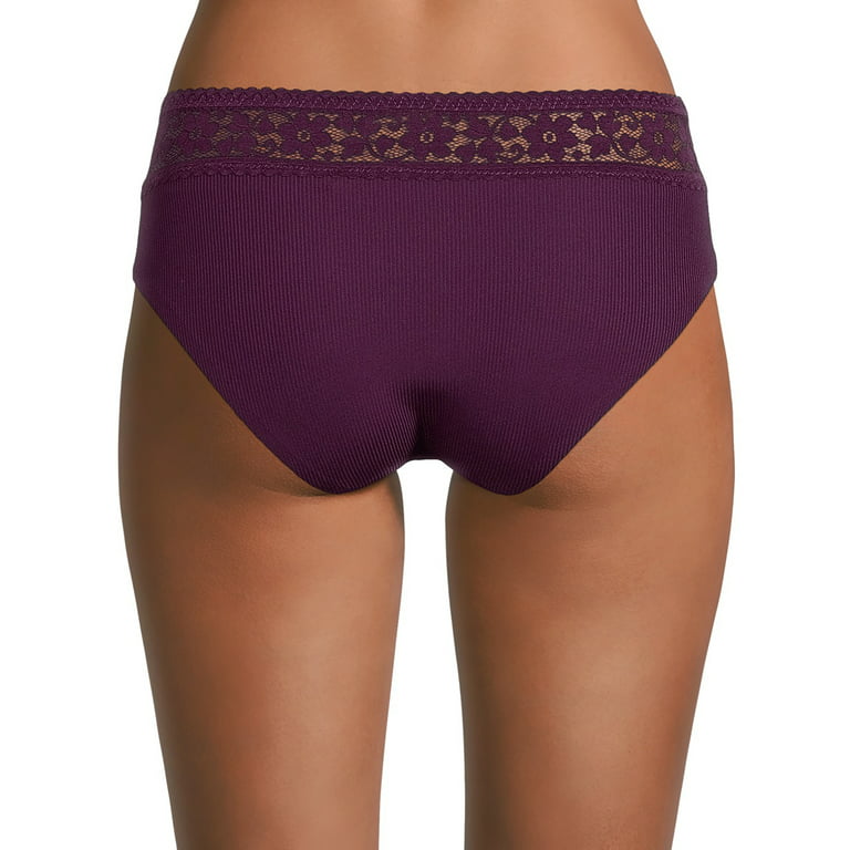 Jessica Simpson Women's Ribbed Microfiber Hipster Panties, 3-Pack 