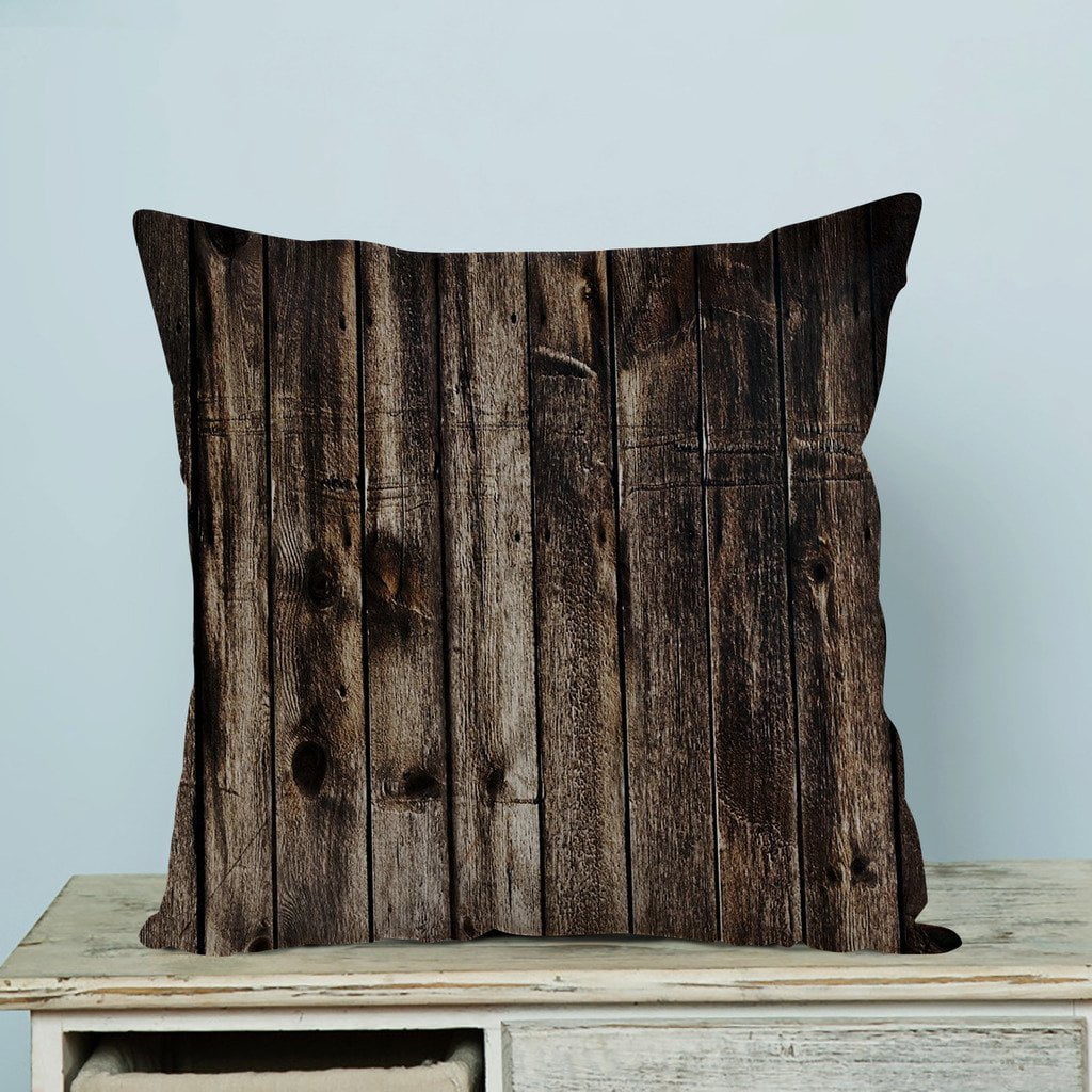 GCKG Rustic Old Barn Wood Pillow Case Pillow Cover Pillow Protector Two