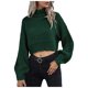 thumbnail image 1 of Gibobby Suéter de Punto, Suéter de cuello de tortuga para mujer, suéter de punto de manga larga, suéter de canalé fino, blusa de temperamento para mujer(Verde,XG), 1 of 5
