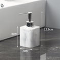thumbnail image 2 of Juego de dispensador de jabón con textura de mármol elegante, 2 dispensadores de jabón de resina y 1 bandeja, juego de accesorios de baño, 2 of 4