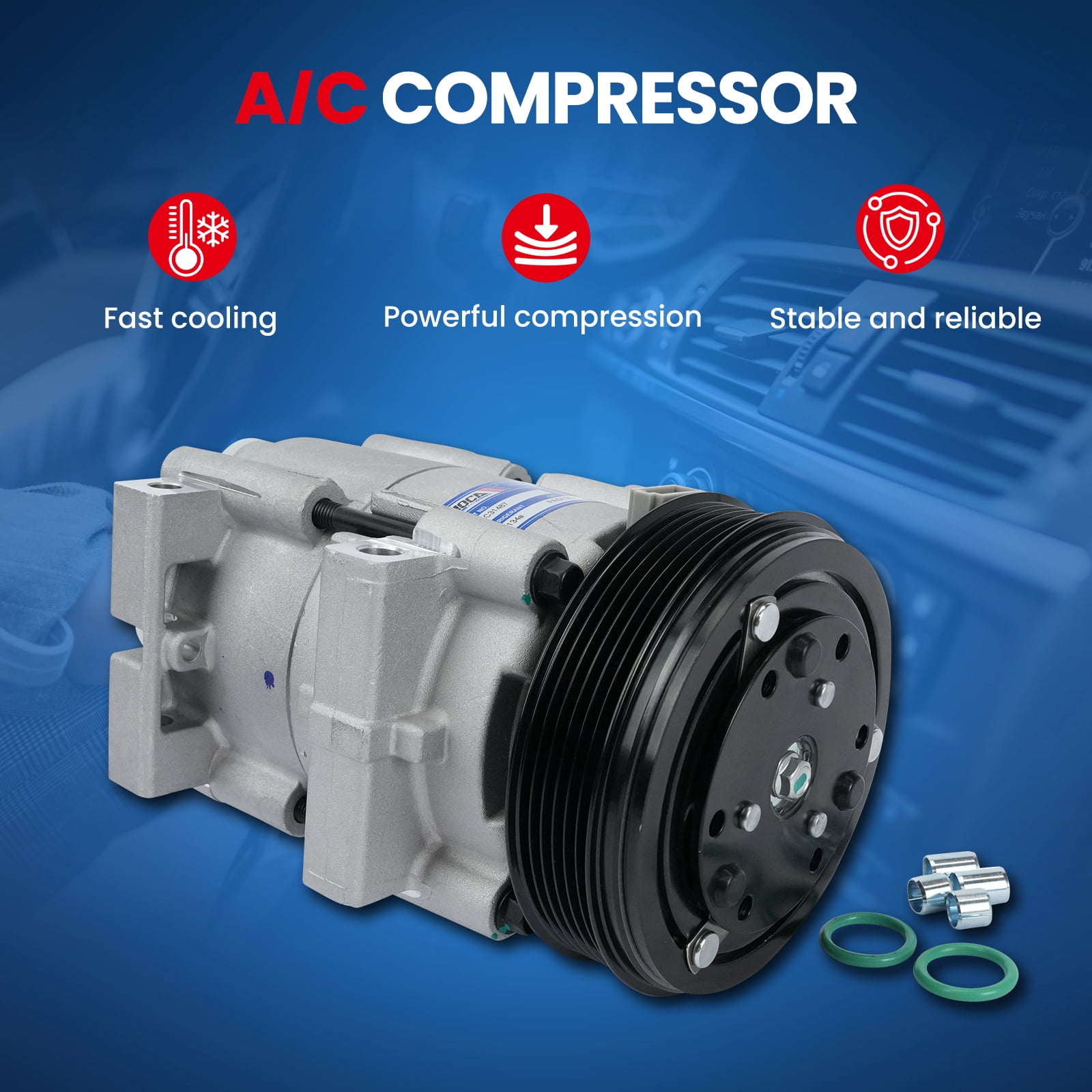 MOCA AUTOPARTS New AC Compressor w/ Clutch Fit for 1998-2011 Ford Ranger 4.0L & 1995-2001 Mazda B3000 3.0L & 1998-2001 Mercury Mountaineer 4.0L