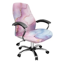 HELLHERO Marble Print Office Chair Cover Universal Dustproof Desk Chair Protector Decorative Gaming Chairs Seat Covers Pink