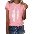 thumbnail image 2 of Sakmal Womens Summer Tops Short Sleeve Crew Neck Graphic T-Shirts Plus Size Ladies Shirts, 2 of 6