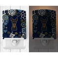 thumbnail image 2 of Caroline's Treasures BB5091CNL Blue Flowers Min Pin Ceramic Night Light, 6x4x3", multicolor, 2 of 2