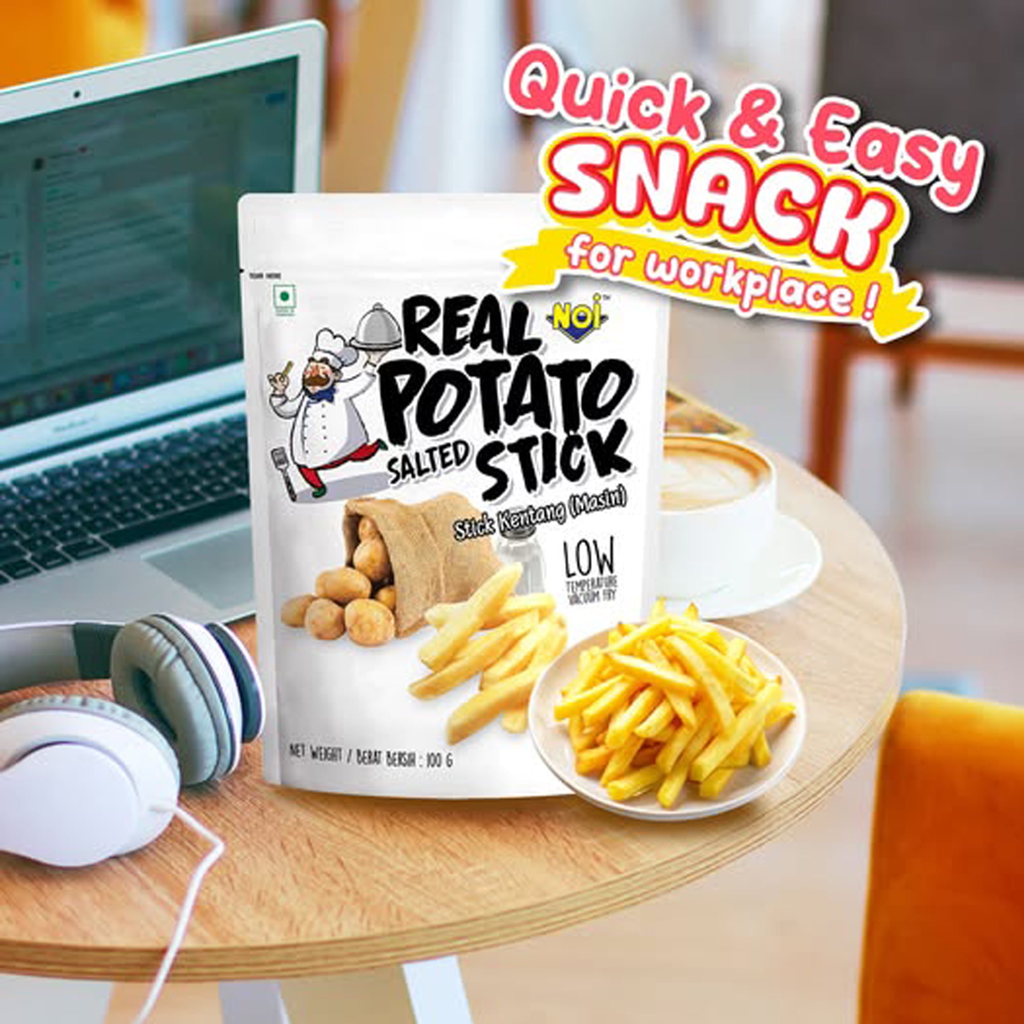 Bâtonnets de pommes de terre salées Tong Garden Noi Real, 100 g