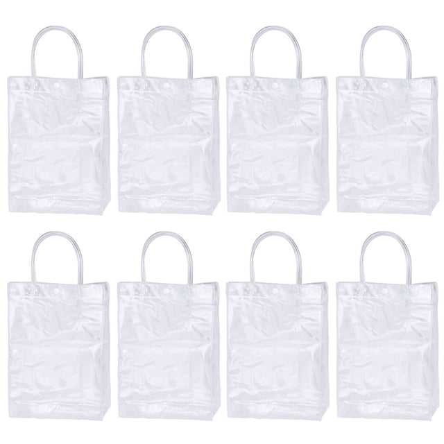 Weiweiguan 8pcs Practical Clear Tote Bag Exquisite Plastic Tote Bags PVC Tote Red Wine Bag