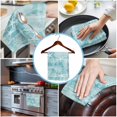 thumbnail image 3 of Turquoise Coastal Kitchen Towels Set of 3, Water Absorbent Dish Towel, Nautical Coral Starfish Shell Seahorse Ocean Decorative Hand Towels - Quick Drying Cloth for Cooking Baking, 18x28 Inch, 3 of 8
