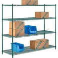 thumbnail image 2 of Nexel 4 Shelf Poly-Green Wire Shelving Unit Starter 72""W x 21""D x 63""H, 2 of 3