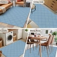 thumbnail image 5 of 3'x5' Rug for Living Room Bedroom, Haze Blue Plaid Washable Area Rugs Non-Slip Carpet Mats, Farmhouse Modern Abstract Striped Indoor Low Pile Area Rug Runner for Kitchen, Mudroom, 5 of 8