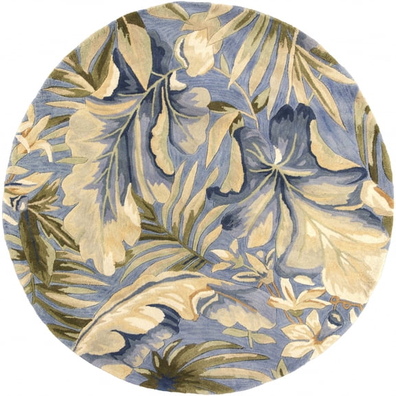 42" X 66" X 0.'5" Blue Wool Rug