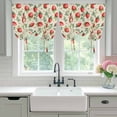 thumbnail image 4 of Red Strawberry Balloon Curtains 63 Inch Length for Living Room/Bedroom, Summer Fruits Farmhouse Leaves Floral Retro Rod Pocket Privacy Door Curtains Decorative Tie Up Shade for Window 52"x63", 4 of 8