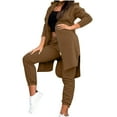 thumbnail image 2 of YanHoo Sweatsuits Women 2 Piece Outfit Trendy Long Zip Up Hoodies Joggers Sweatpants Tracksuit Set, 2 of 7