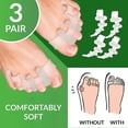 thumbnail image 3 of Separadores de dedos superpuestos [6 piezas] para relajar los dedos, gel de silicona mejorado, 0 % BPA, talla única, separador, 3 of 3
