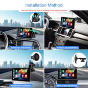 Podofo 7 Inch Protable Apple Carplay Car Screen, Wireless Android Auto Dash Mount, Car GPS Navigation System with Mirror Link/Bluetooth/FM Transmitter/USB + 12LED Backup Camera