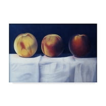 Trademark Fine Art 'Three Peaches' Canvas Art by Cecile Baird