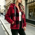 thumbnail image 4 of QUNYINEY Winter Jackets for Women Sherpa Fleece Hooded Full Zip Plaid Outerwear Jackets with Pockets Warm Long Sleeve Coats, 4 of 6