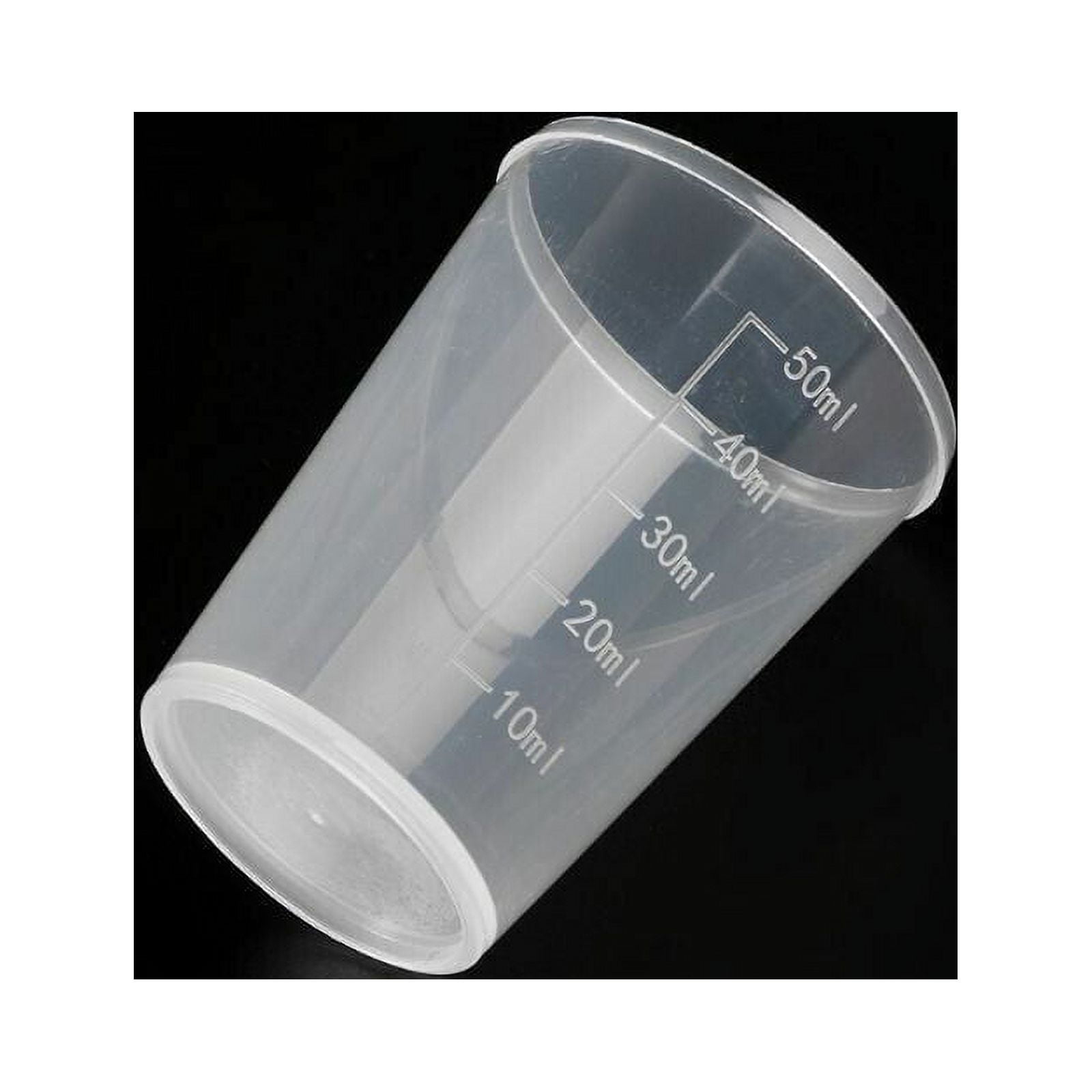 Set of 30 mini measuring cups (50 ml, transparent, PP, for