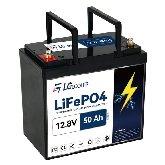 LGECOLFP Lithium Iron Phosphate (LiFePO4) 12V Solar Home Storage, 50Ah (Amp-Hour) Marine Battery