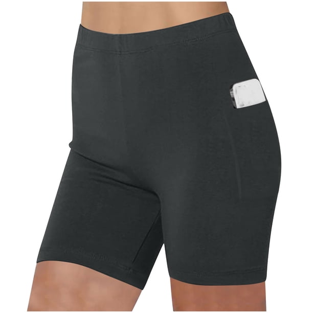 mfyjkho Pantalones Cortos Para Mujer, Leggings De Yoga De Moda Para Mujer, Para Fitness, Correr, Gimnasio, Para Mujer, Sólidos, Deportivos, Activos, Pantalones Con Bolsillo De Tres Minutos Xxxxl